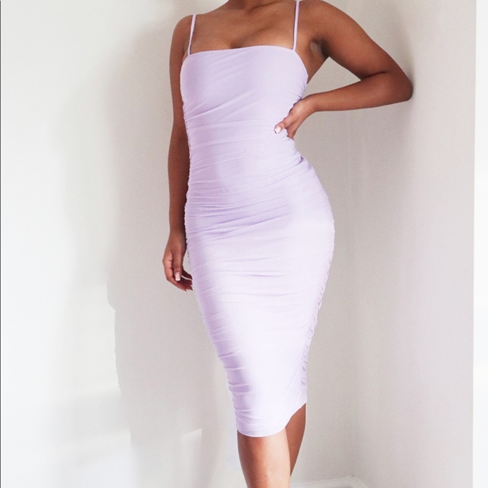 Lilac purple with tags still on dress mesh size 16